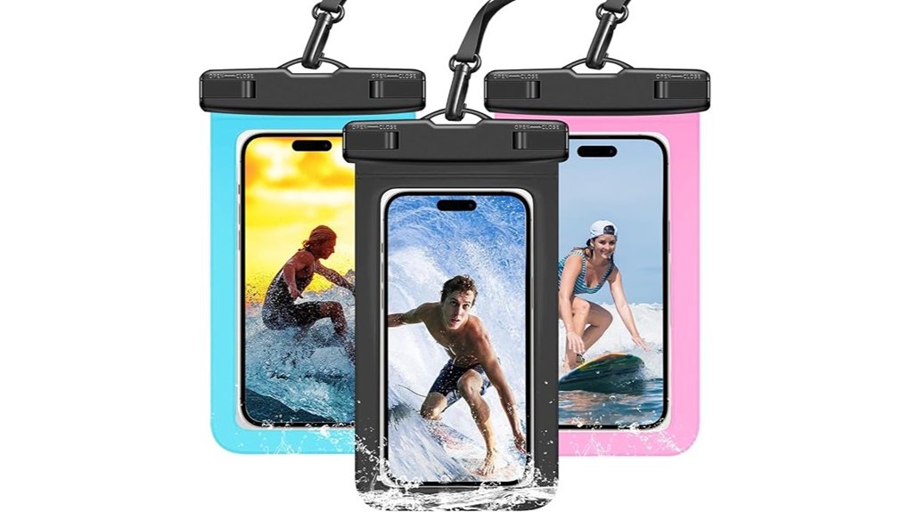 waterproof phone pouch ipx8 triple pack