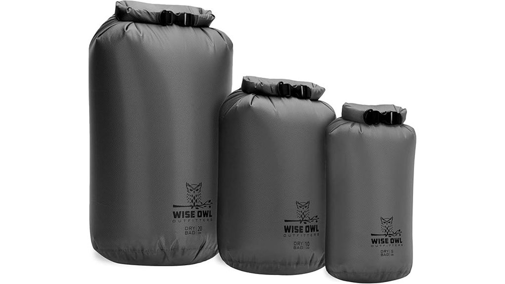 wise owl waterproof dry bags 3 pack