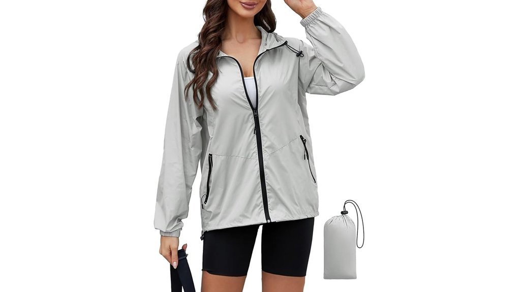 women s hooded windbreaker rain jacket