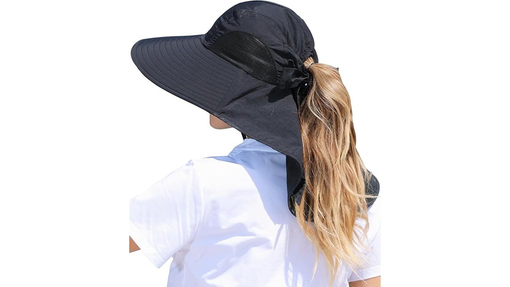 women s uv sun hat with ponytail hole