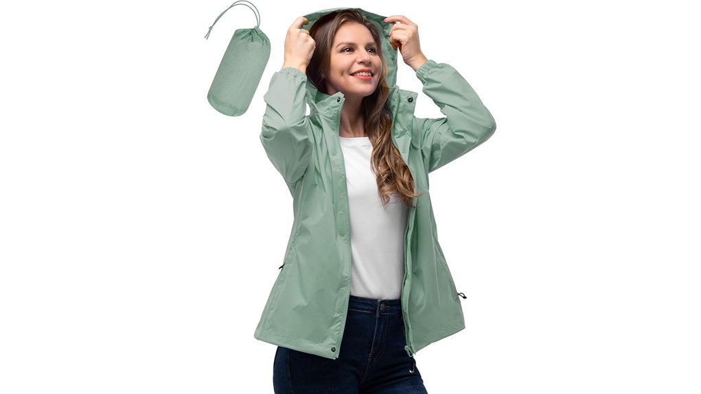 women s waterproof lightweight hooded rain jacket