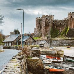 medieval fortress on water